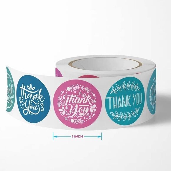 500 thank you stickers (variety pack) 1in round | shipping supplies - Picture 3 of 5